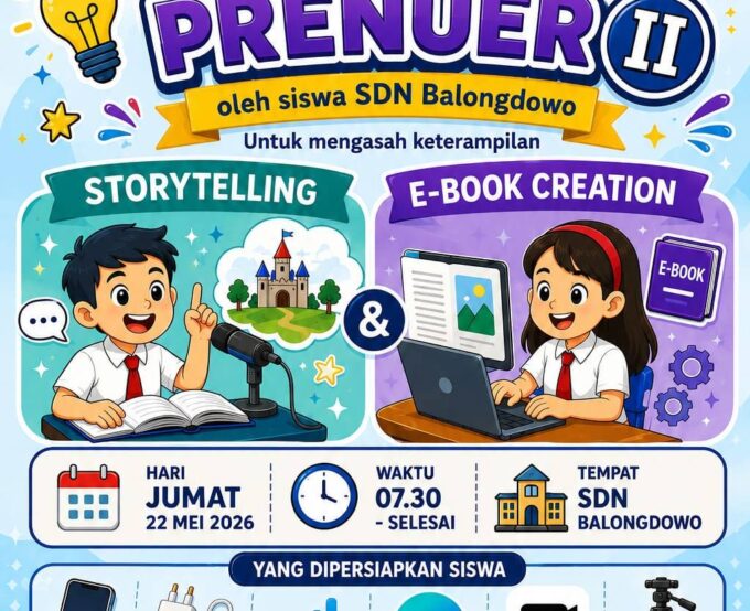Mencetak Kreator Masa Depan: SDN Balongdowo Gelar Kegiatan "Digital Studentpreneur: Storytelling dan E-Book Creation"