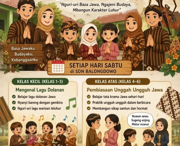 Melestarikan Budaya Lokal, SDN Balongdowo Rutinkan Program Sabtu Berbahasa Jawa (SAHAJA)